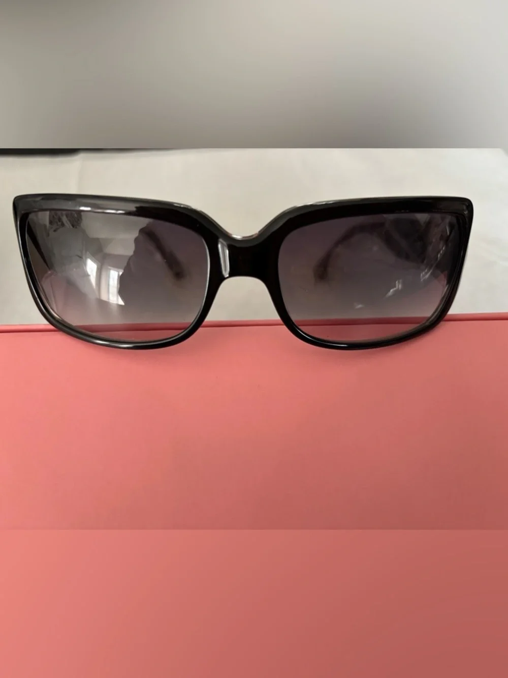 COACH Black Square Frame Delphine Sunglasses with Dark Lenses - Picture 3 of 7